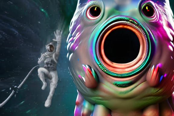 Cosmic Monster Black Hole Mouth: Digital Art