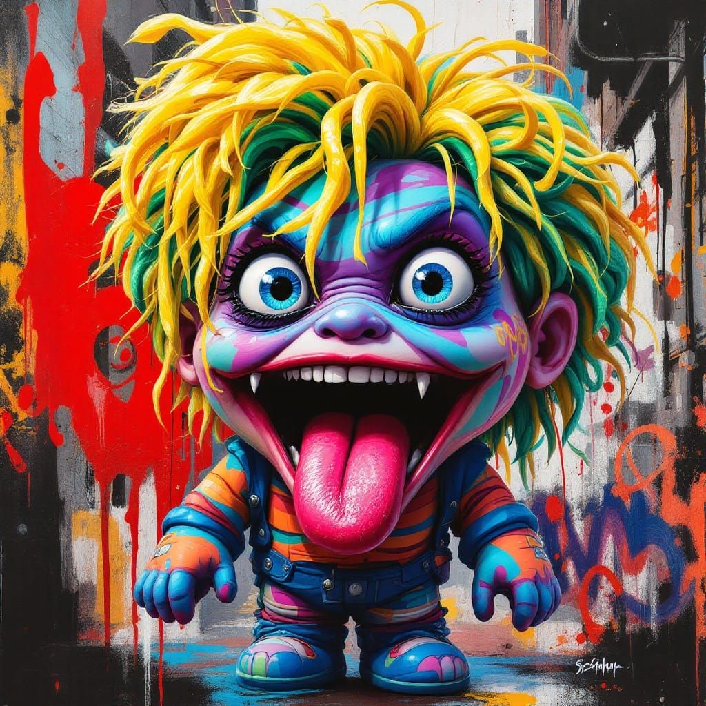 Cabbage Patch Doll in Graffiti Art Style