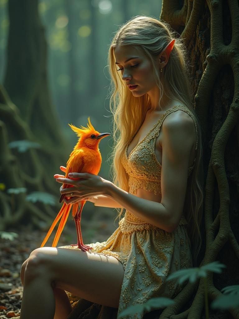 Elven Goddess Portrait in Dark Fantasy Style