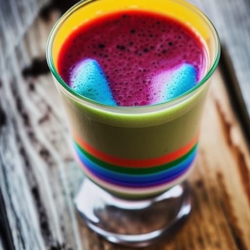 Rainbow Smoothie in Professional Photography Style