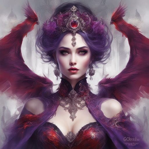 Beautiful Gothic Queen in Dreamy Fantasy Art
