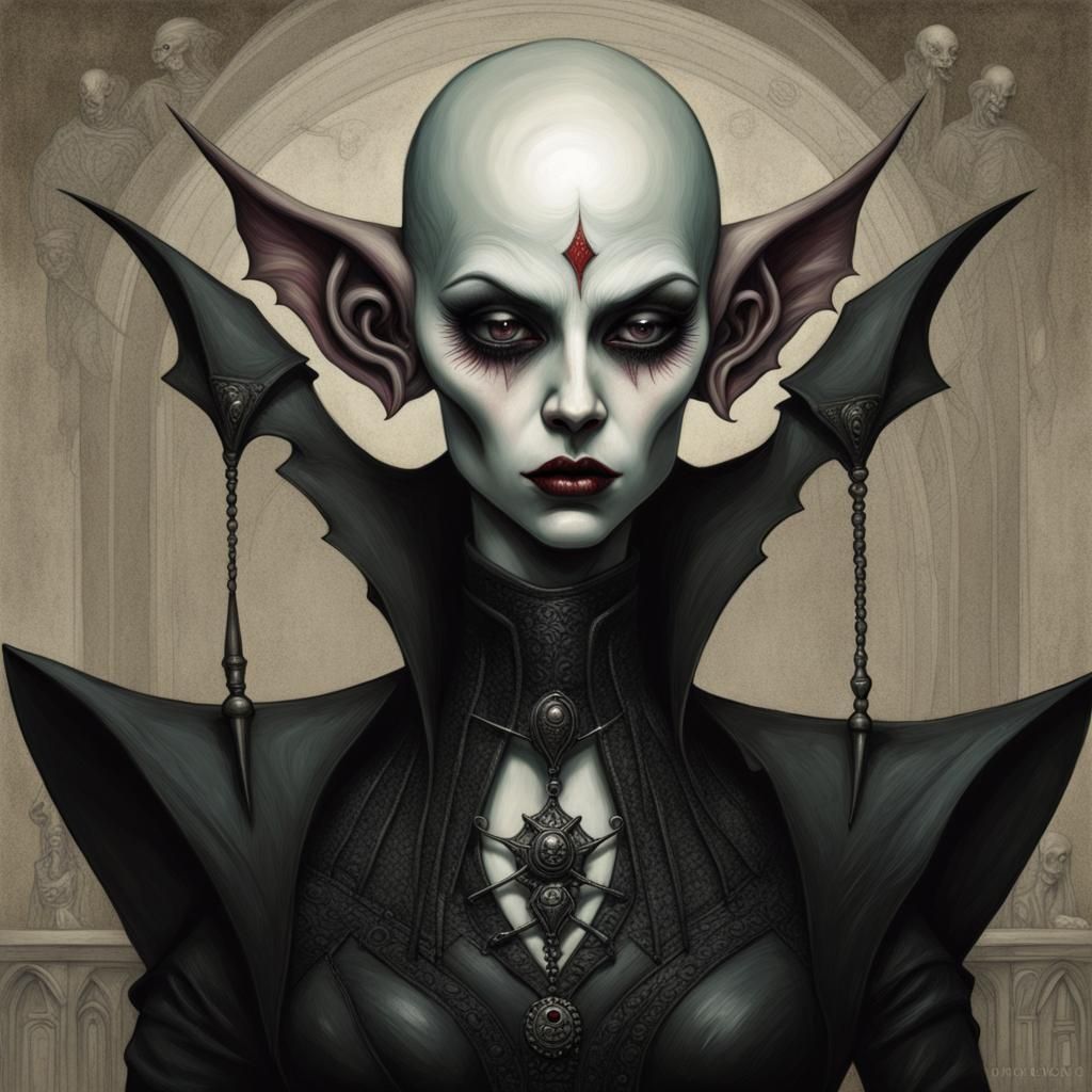 Gothic Horror: Nosferatu Queen in Demoncore Style