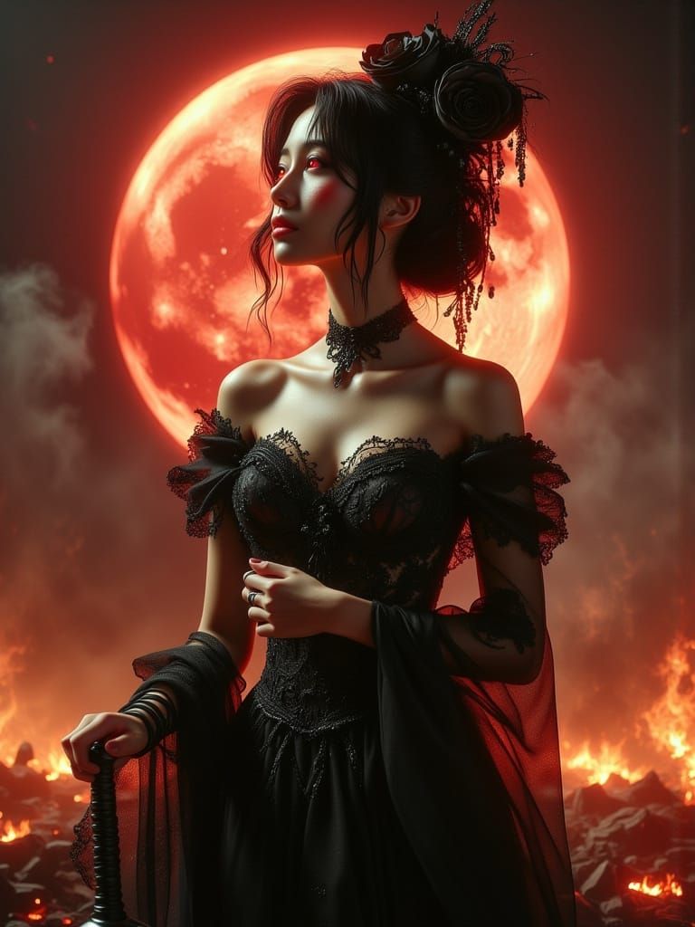 Dark Empress Under Blood Red Moon