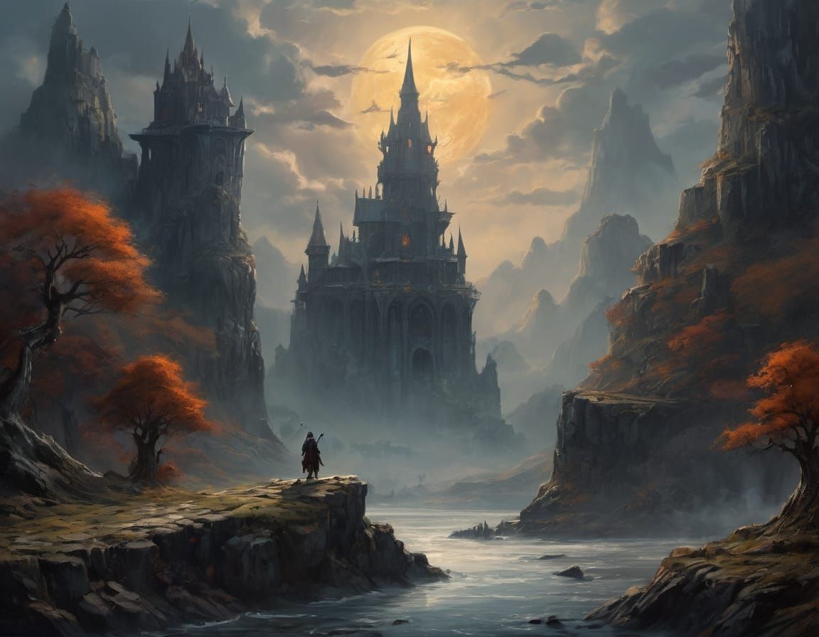 Heroic Giant in Ancient Fantasy Realm