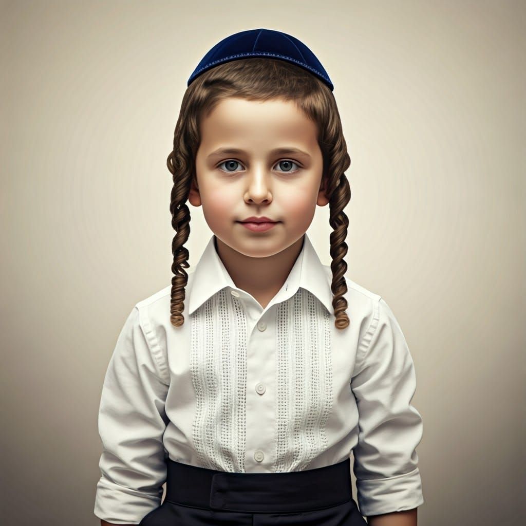Young Orthodox Boy Portrait in Illustrative Style