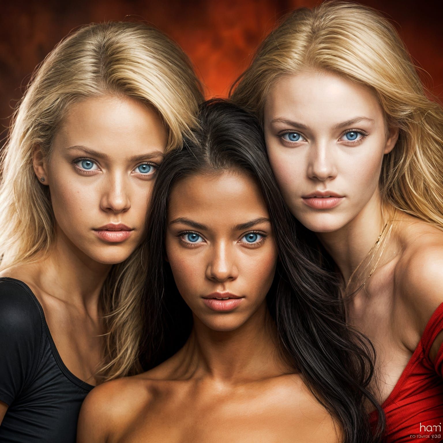 Hyperrealistic Rendition of Three Women as Charlie's Angels