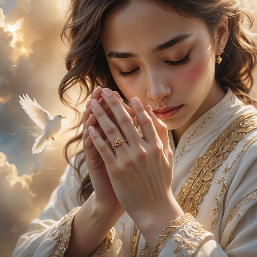 Devotion: Spiritual Digital Art of Praying Hands