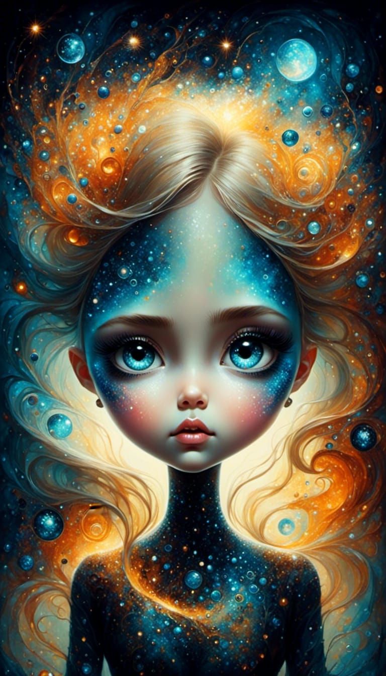 Kate Upton in a Galaxy with Big Shining Eyes