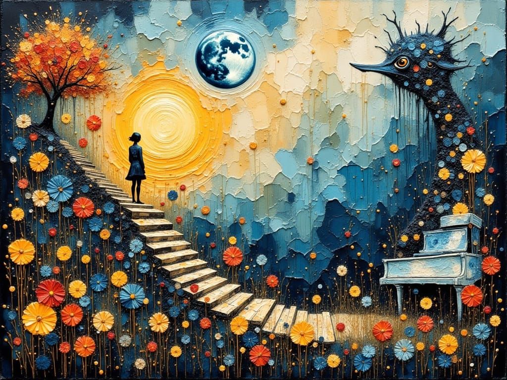 Surreal Soundscape with Impasto Textures