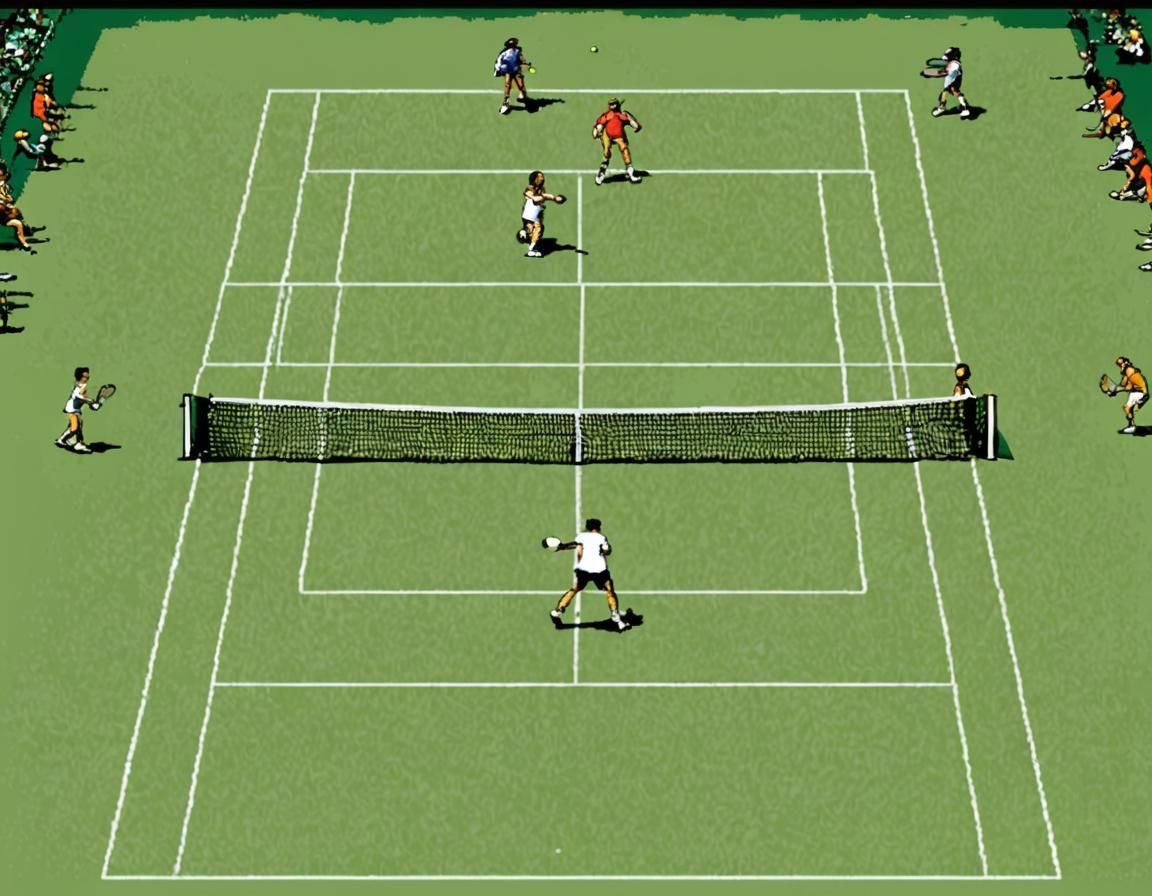 8-bit Tennis Game Loading Screen, Commodore 64