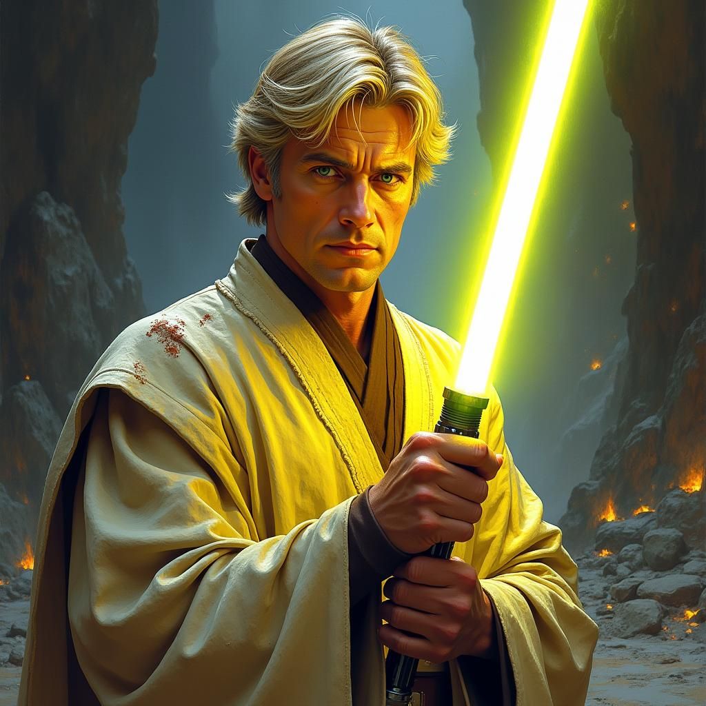 Jedi Warrior After Sith Battle, Comic Book Art