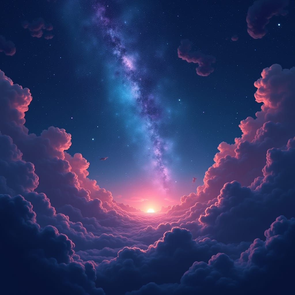 Stars Shine Through Galaxy in Whimsical Style