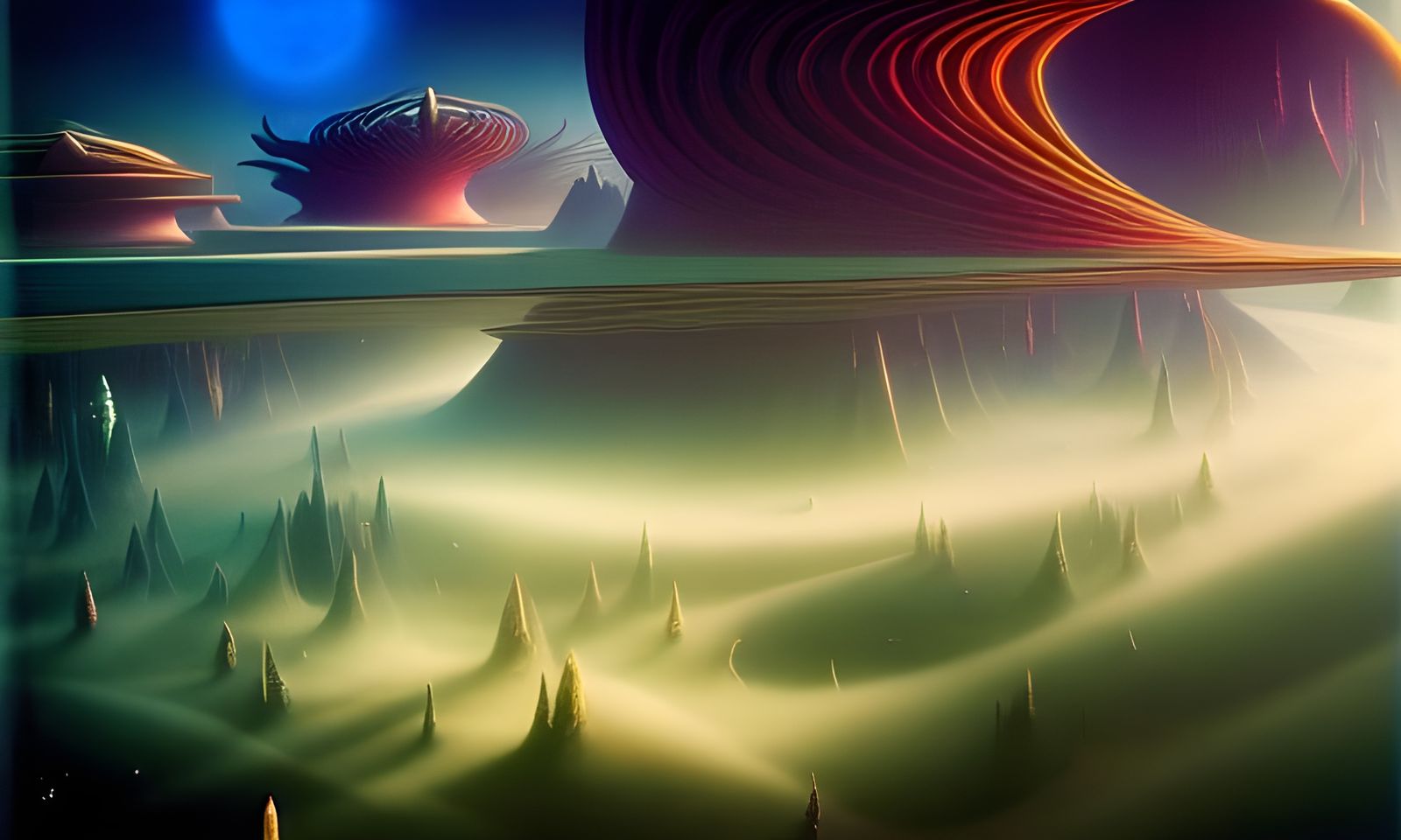 Surreal Cosmic Landscape in a Neosurrealist Style