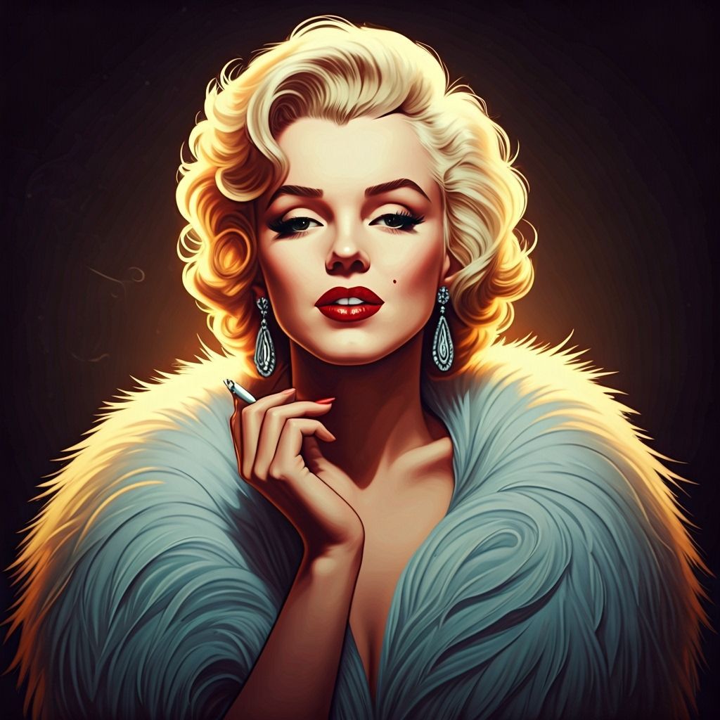 Marilyn Monroe Portrait in Comic Book Style