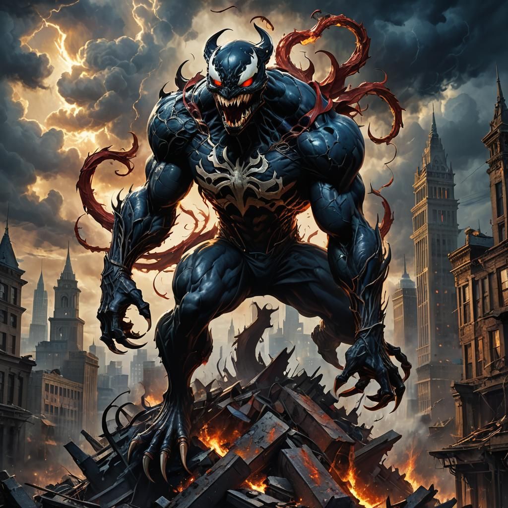 Venom Triumphant: Gothic Oil Painting Concept Art