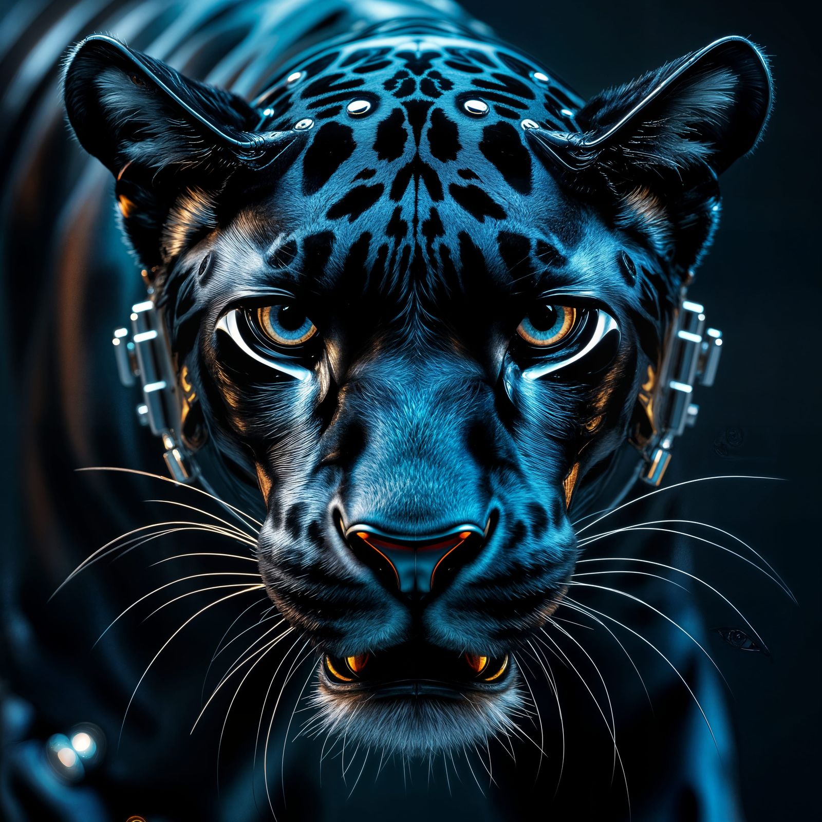 Cybernetic Panther Emerges from Futuristic Jungle