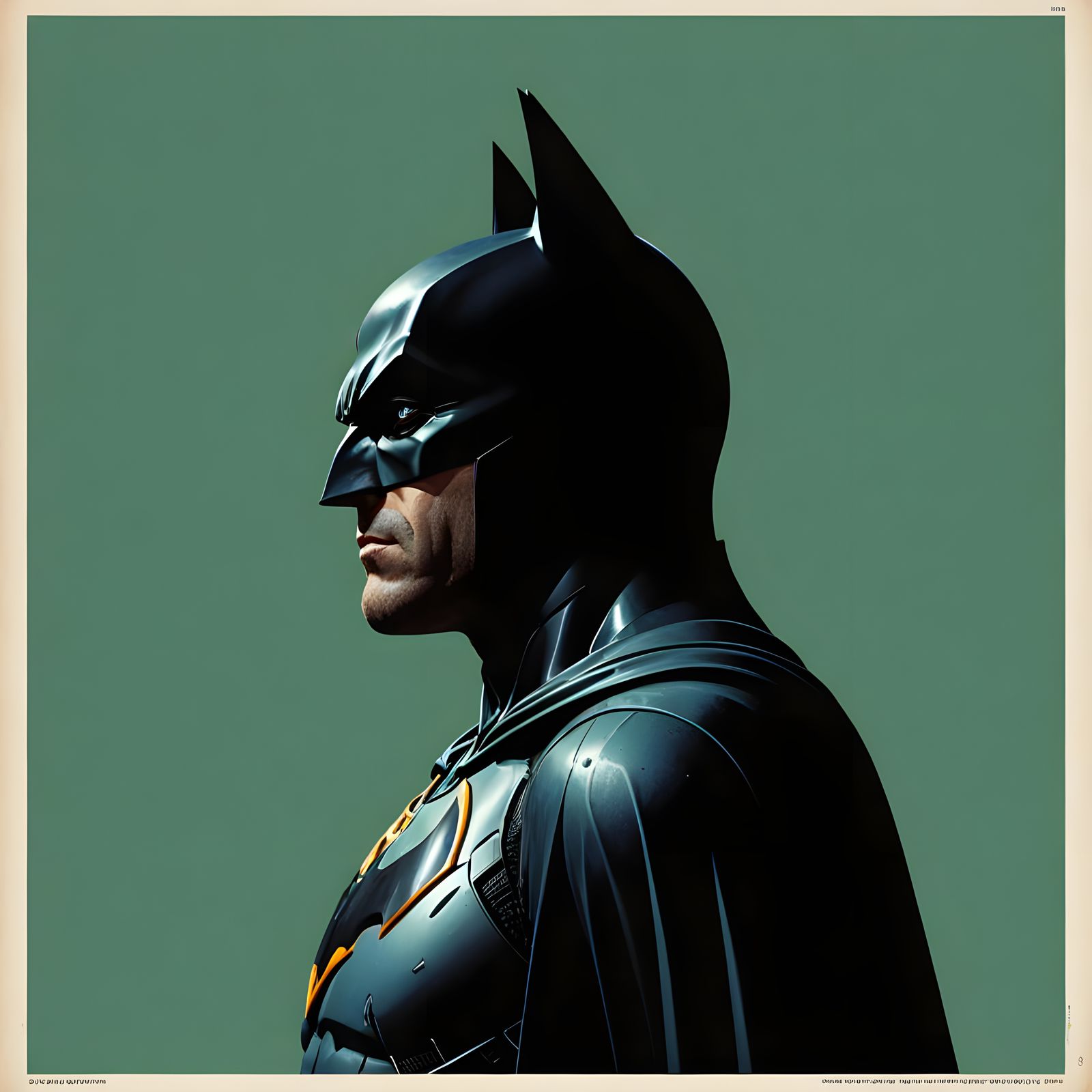 Vintage Batman Portrait in Art Deco Style
