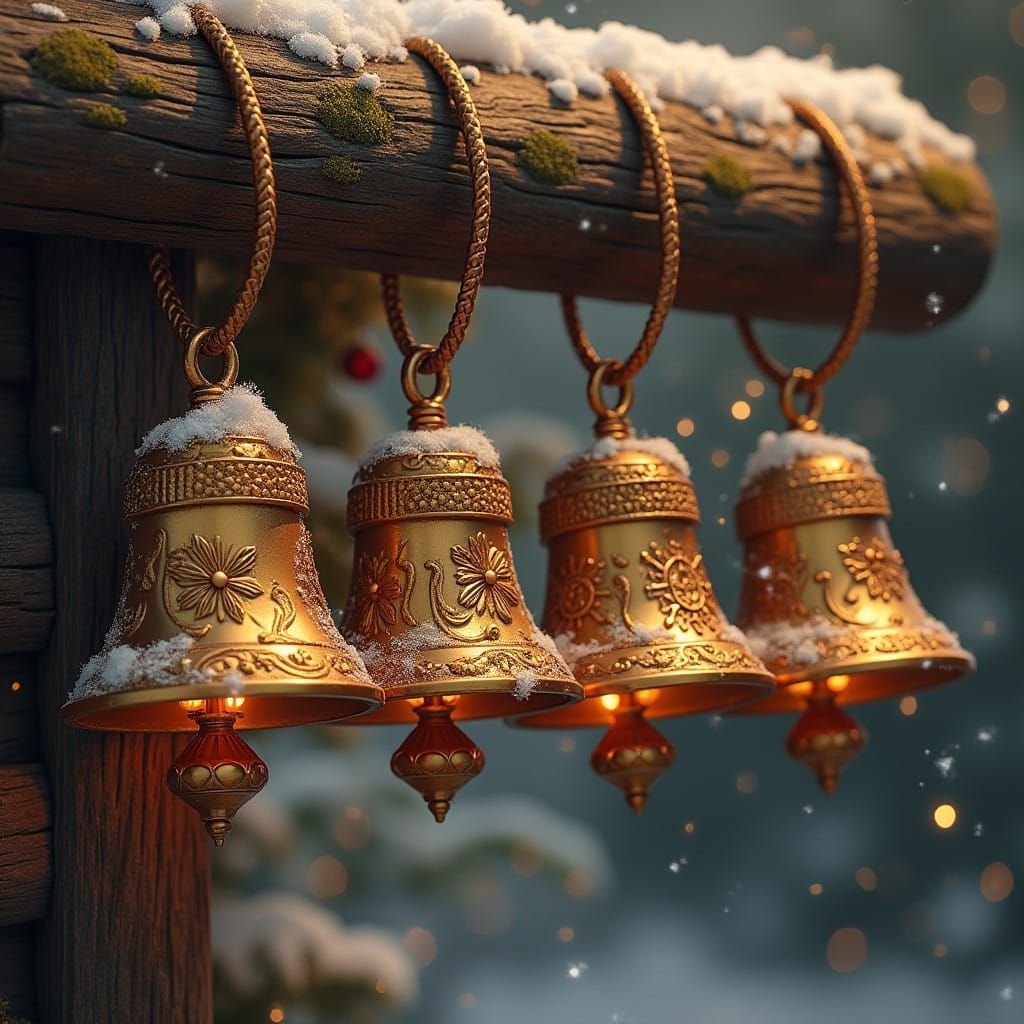 Joyful Christmas Bells in a Row