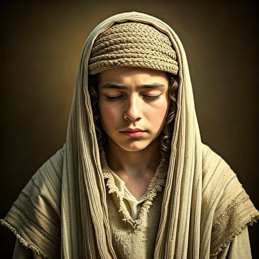 A Young Hebrew Hasidic Prophet in Golden Hour