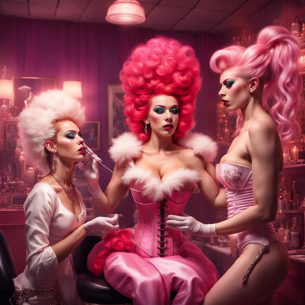 Drag Queens at the Salon: Hyperrealistic Digital Art