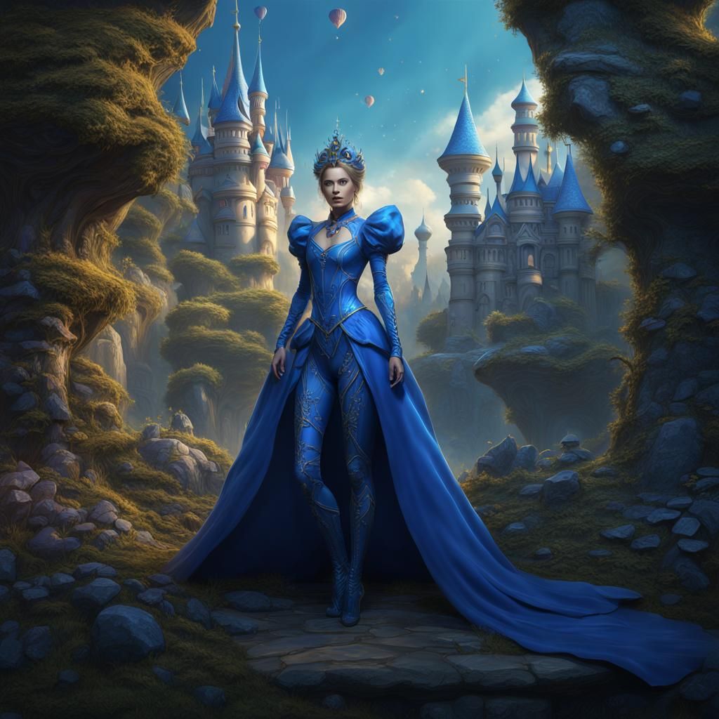 Blue Princess in Fairy Tale Concept Art
