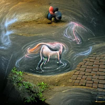 Horse Drinking from a Stream