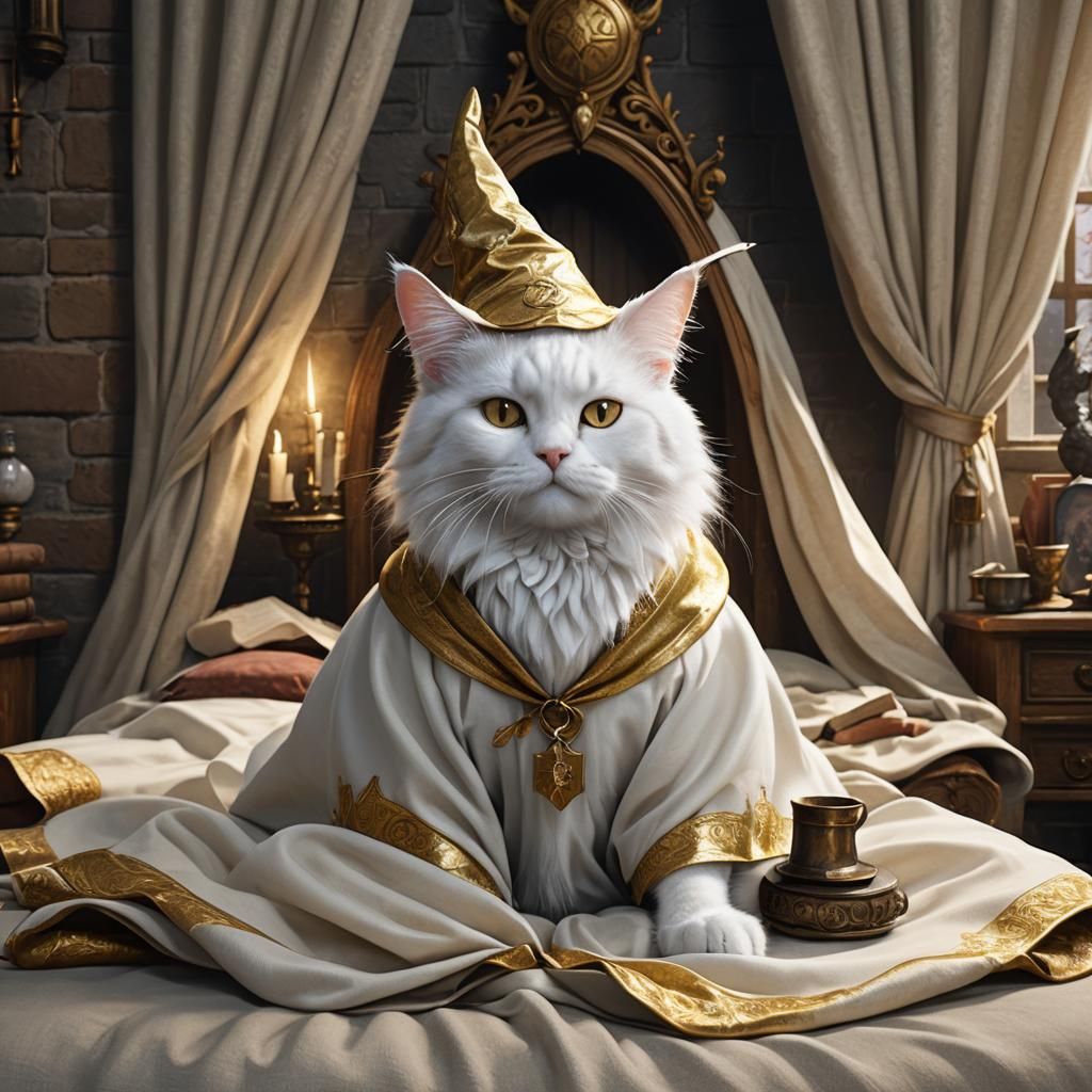 Cats at Hogwarts: A Hyperrealistic Surreal Scene