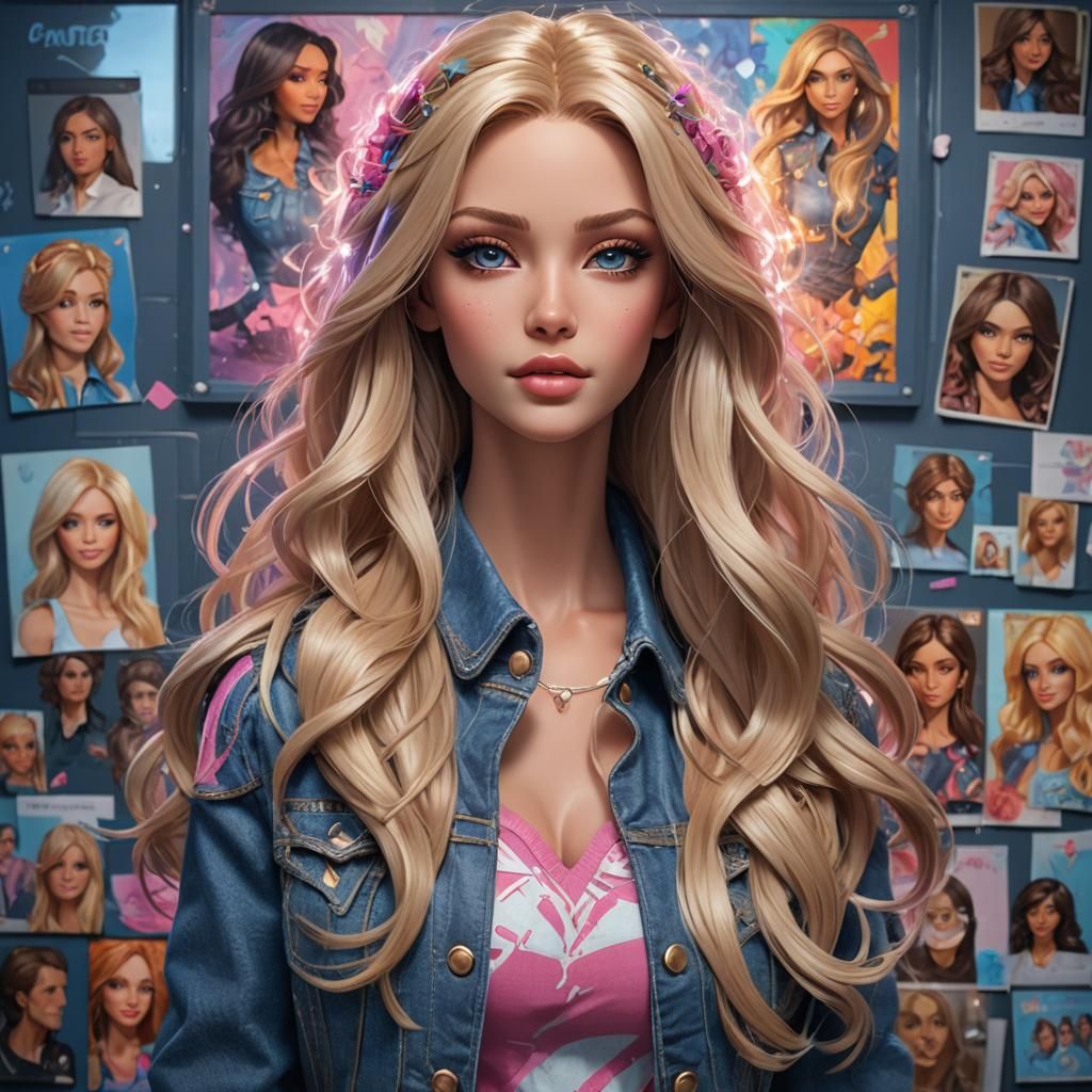 Hyperdetailed Barbie-like Portrait in Trending Art Style
