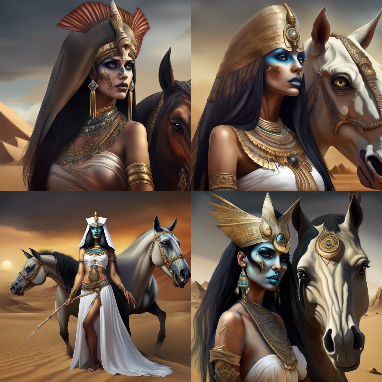 Egyptian Zombie Queen in Desert Landscape