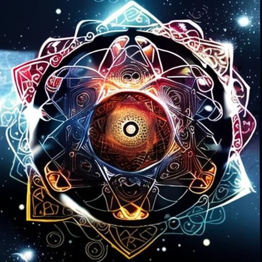 Hyperrealistic Diamond Wheel of Karma in Space