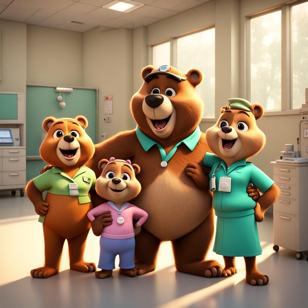 Yogi and Cindy Bear Welcome Cubs: 3D Art