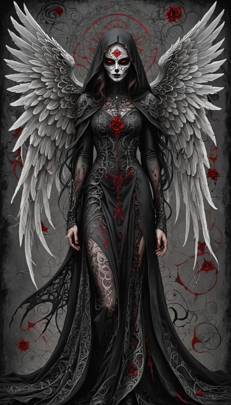 Sinister Angel with Day of the Dead Mask