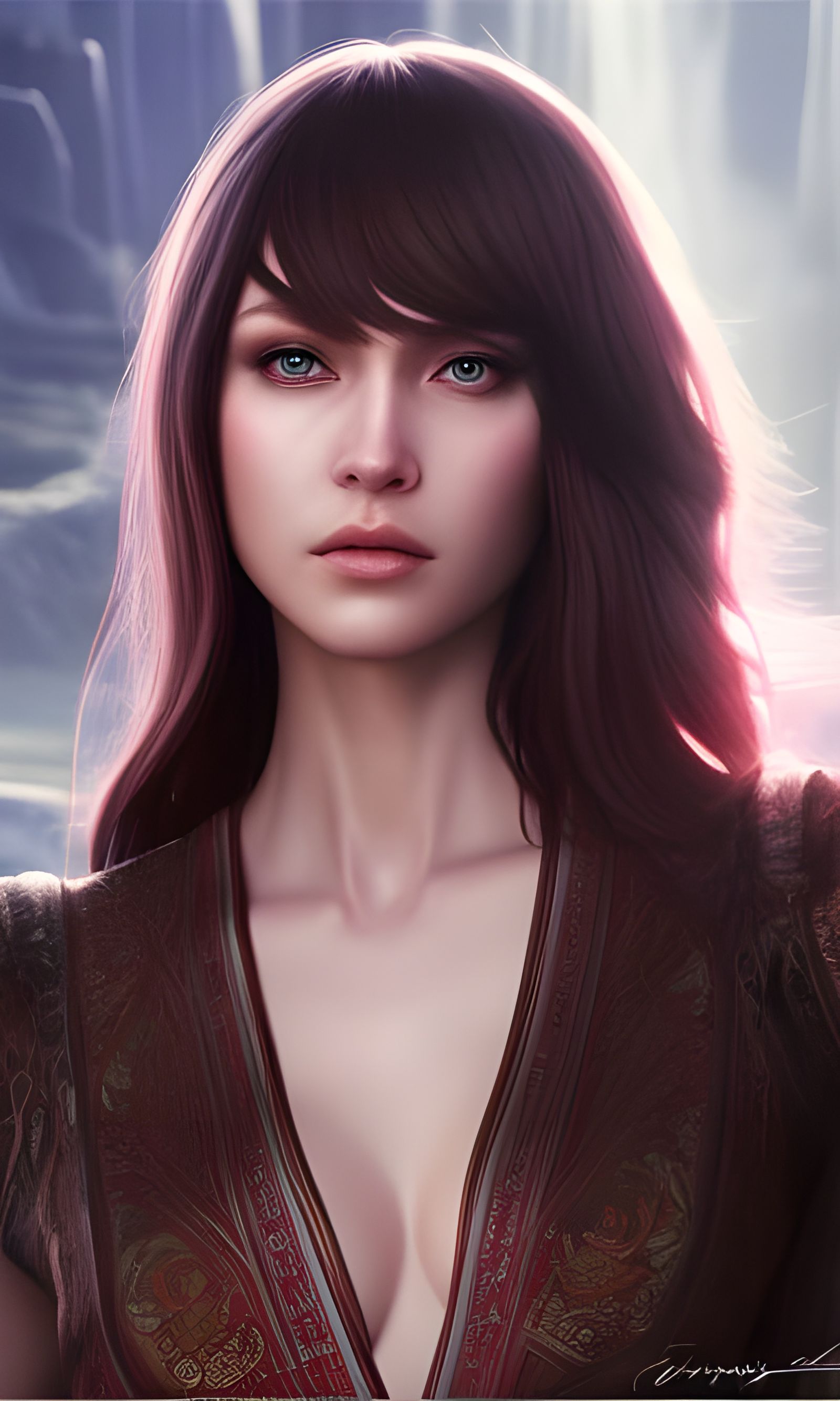 Majestic Elf Portrait in Digital Oil Painting