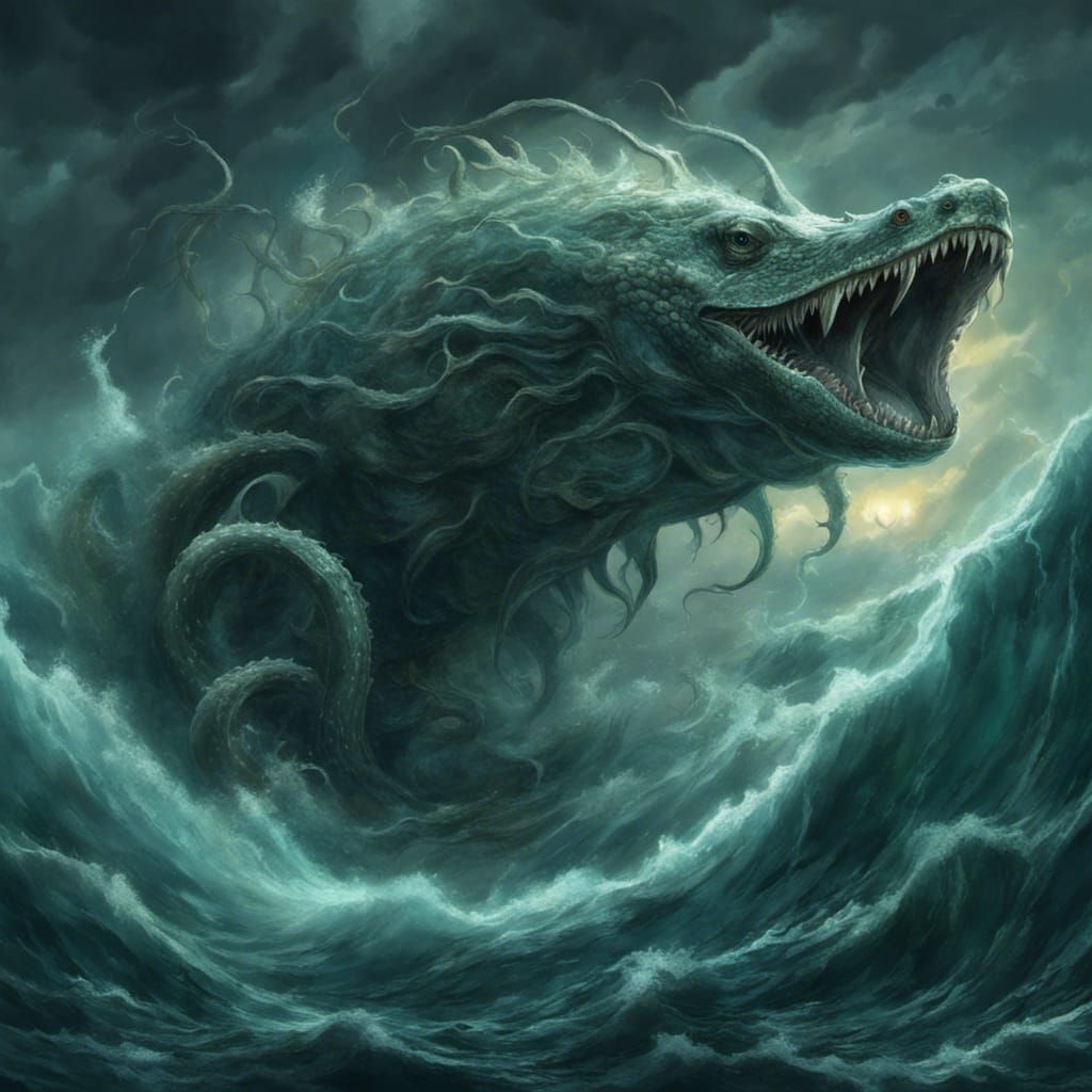 Colossal Leviathan Emerges from Stormy Depths