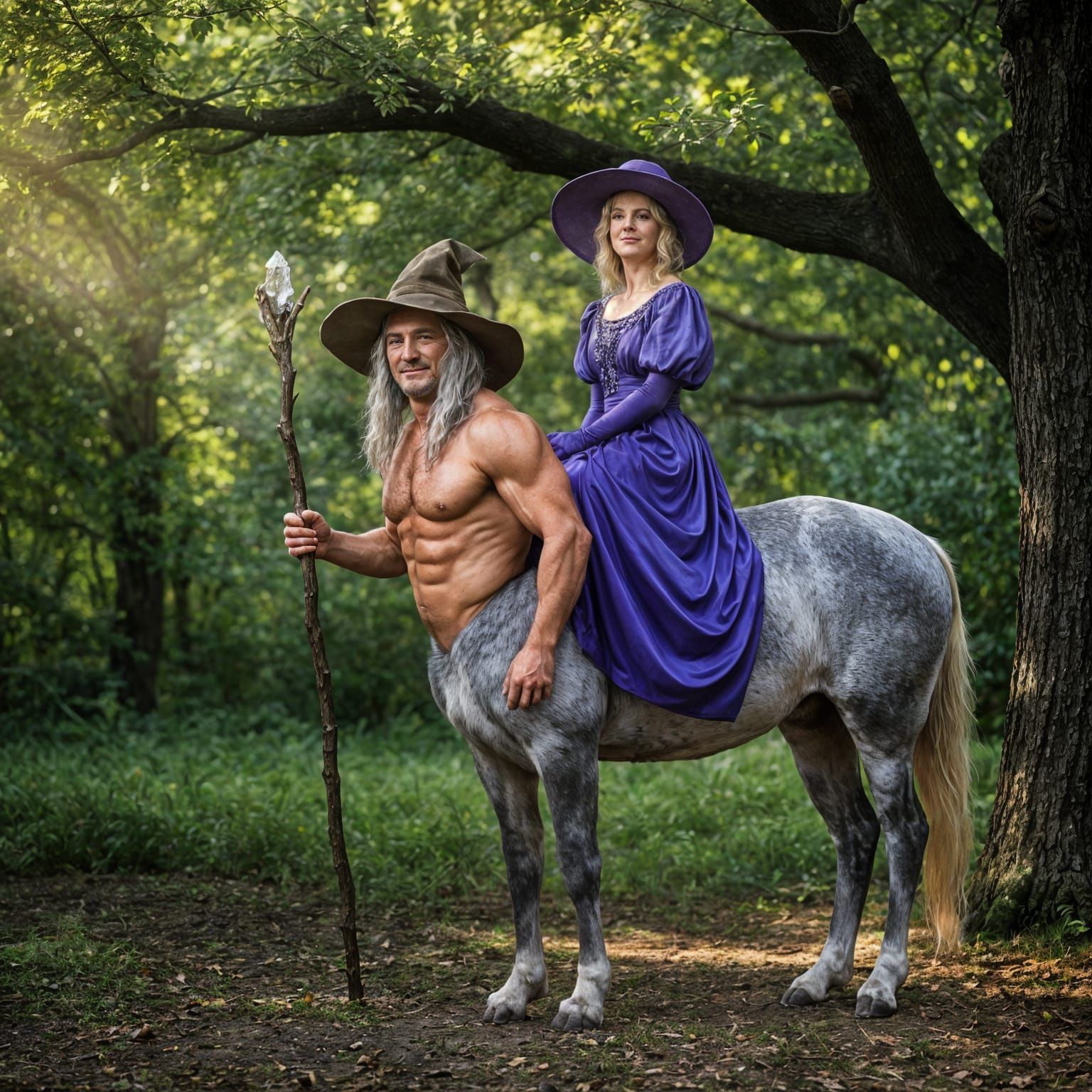 Centaur and Betty in Forest at Dawn