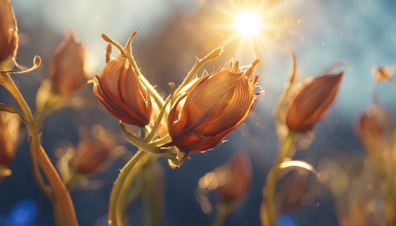 Vibrant Seeds Unfurl in Golden Light