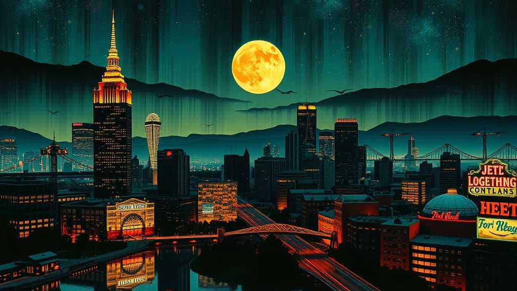 Fear and Loathing in Portland: Steadman-esque Woodcut