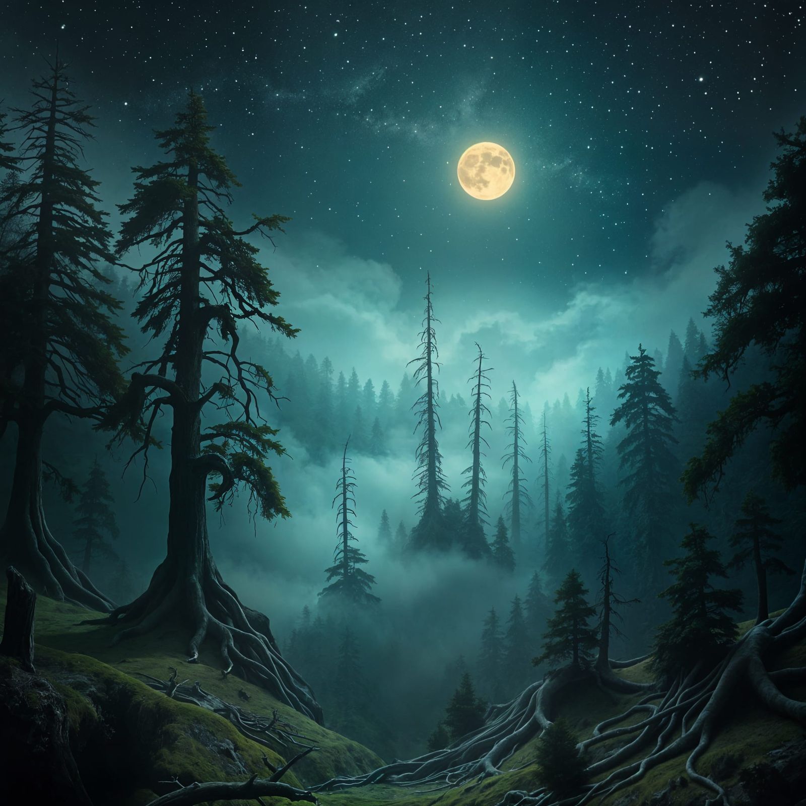 Majestic Forest Masterpiece in Double Exposure