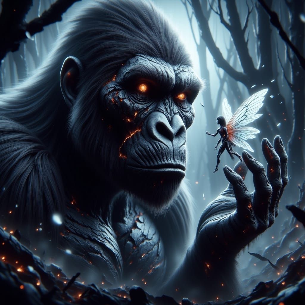 Robotic Gorilla Captures Fairy in Jungle