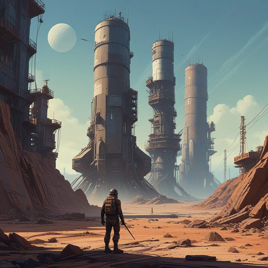 Guardian of the Space Port: A Gritty, Realistic Scene