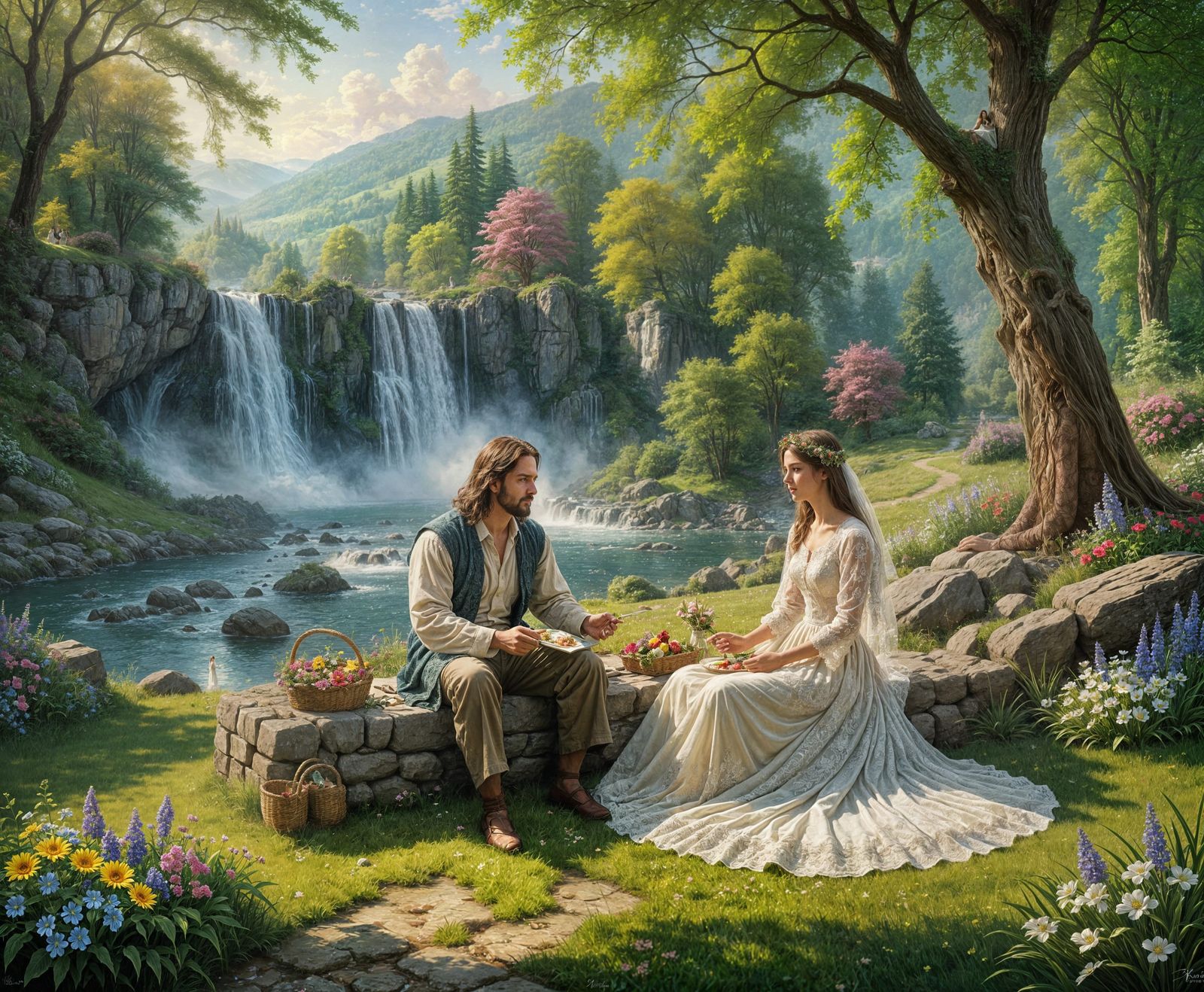 Jesus and Bride in Enchanted Garden