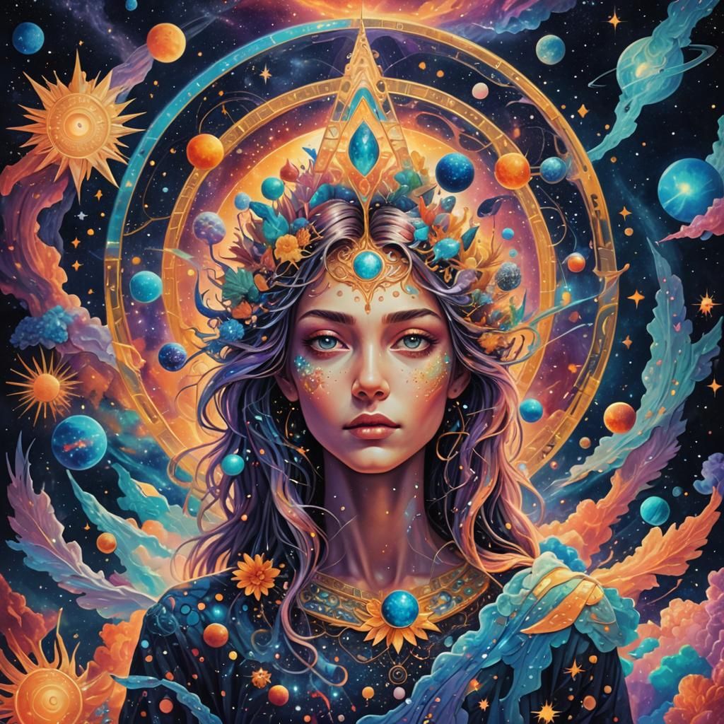 Holographic Cosmic Dreamscape by Pablo Amaringo