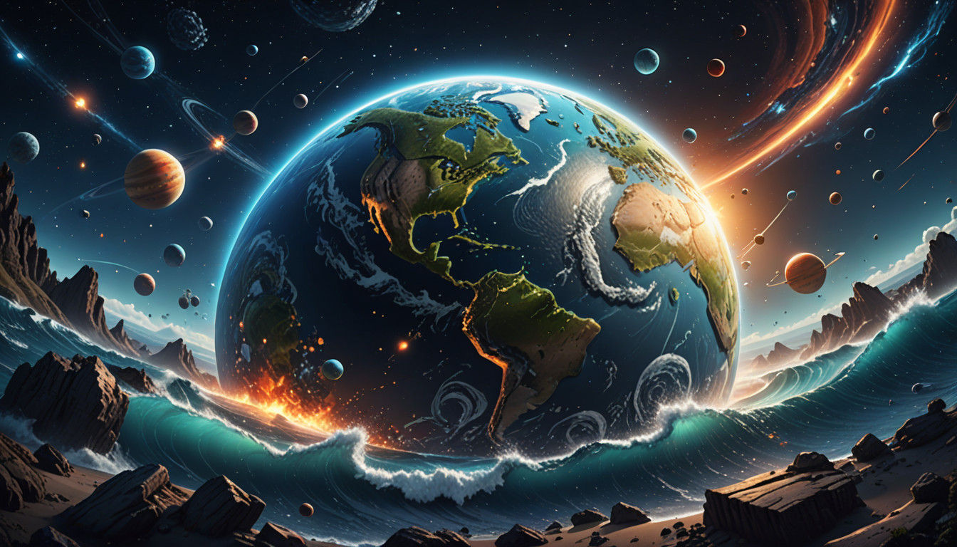 Surreal 3D Cartoon Planet Earth