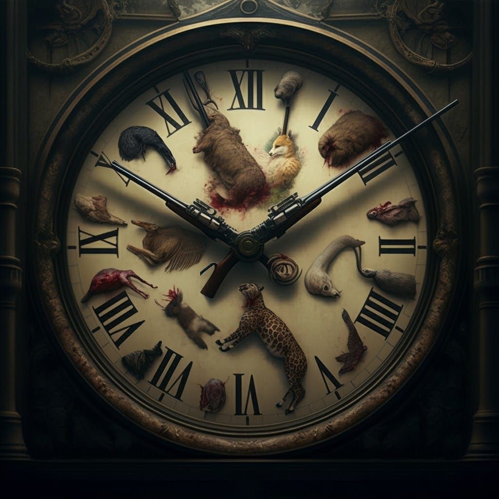 Time's Last Breath: A Haunting Clock of Extinction