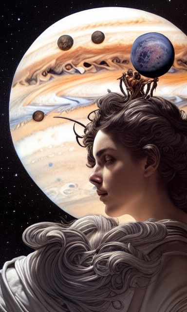 Intricate Rococo Jupiter Concept Art in Dark Colors