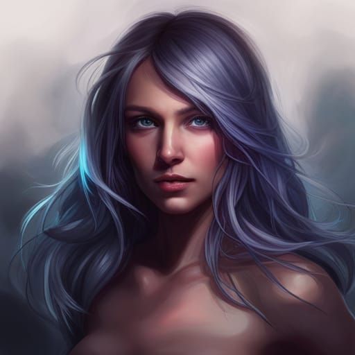 Celestial Portrait in Art Nouveau Style