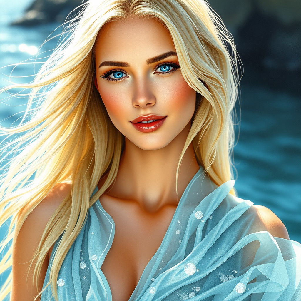 Ethereal Water Gown: Dreamlike Digital Art