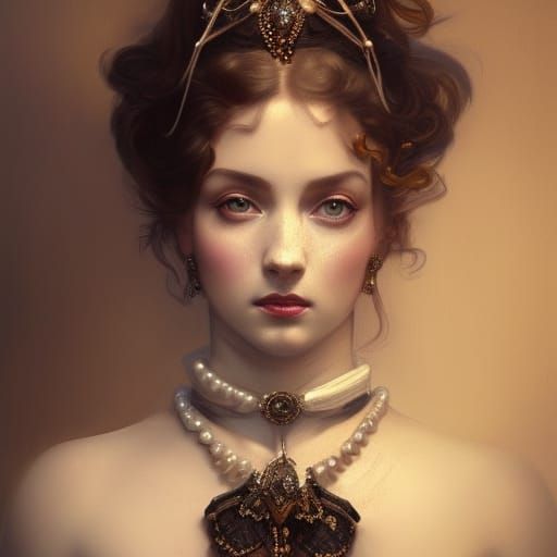 Victorian Woman Portrait in Detailed Digital Art