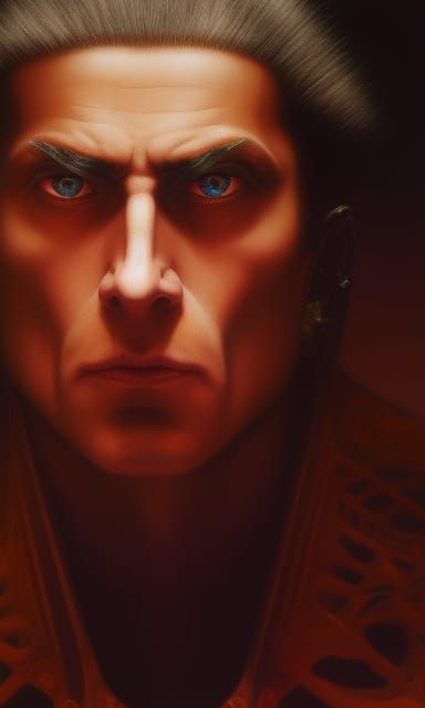 Steampunk Cyborg Baphomet in Renaissance Style