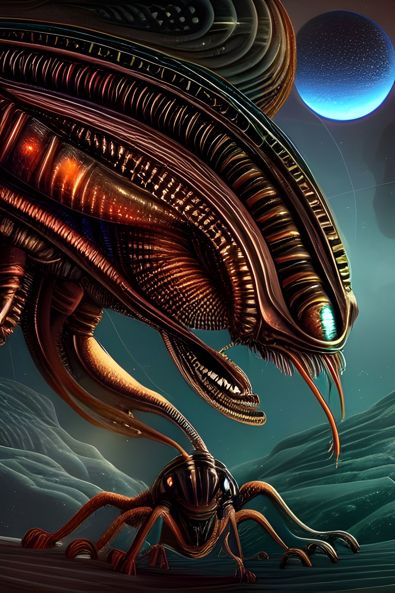 Detailed Alien Creature in Deep Color, 8K